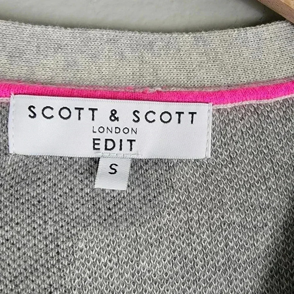 Scott & Scott London Edit Cardigan Animal Print Gray Hot Pink Small - Picture 5 of 6